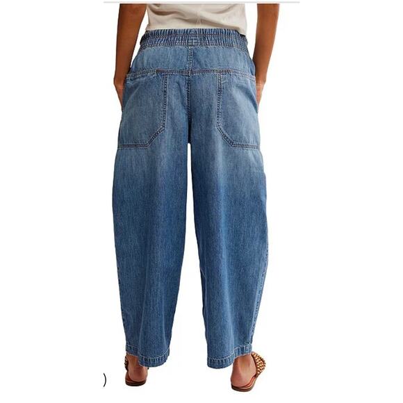 Free People Easy Peasy Pull-On Boyfriend Denim M - Picture 2 of 5